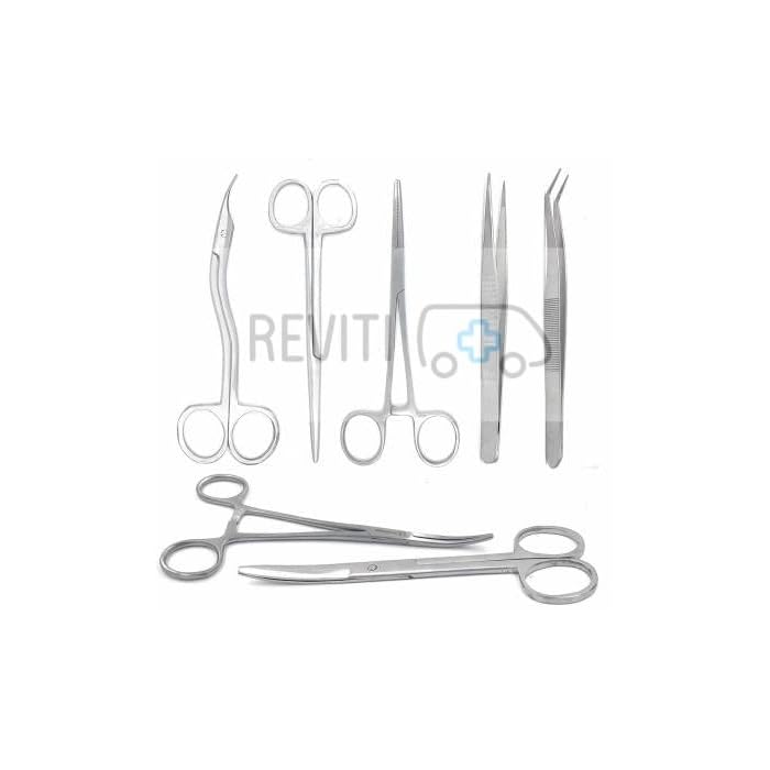 Buy Reviti 7 Forcep Minor Surgery Set Medical Forcep (Suture Cutting Scissor, Artery forceps str