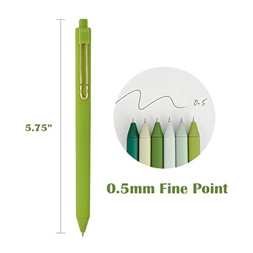 allydrew-Retractable-Black-Ink-Gel-Pens-05mm-Fine-Point-Stationery-Supplies-for-Home-and-Office-Set-of-6-Green