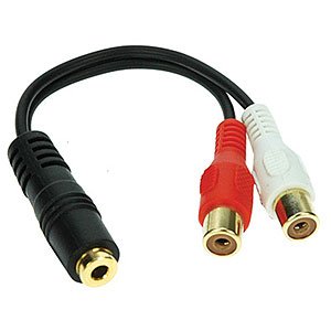 Eeejumpe 6 inches Stereo Splitter-3.5mm Jack to 2-RCA Jacks Audio Adapter