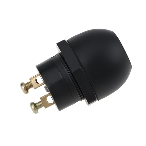OTOTEC Bouton-Poussoir de Démarrage 2 Broches pour Voiture 12 V 29 A étanche 22 Mm Noir.