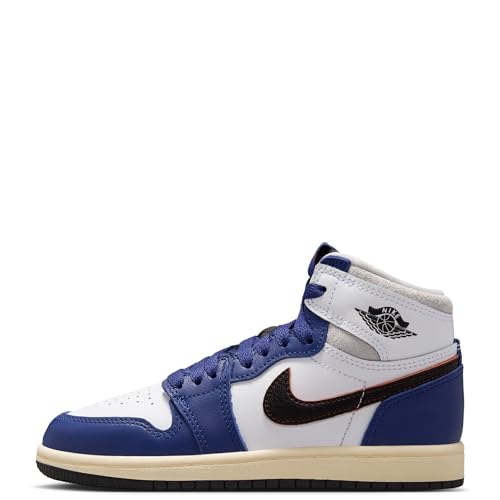 Air Jordan 1 Retro High OG Rare Deep Royal Blue Preschool Lifestyle Shoes (White/Black/Neutral Grey/Deep Blue)