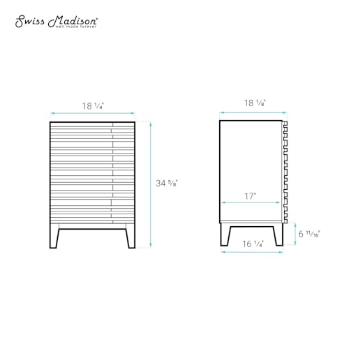 Image of Swiss Madison Cascade 18 inch Freestanding Bathroom Vanity Cabinet Without Top in Green Oak