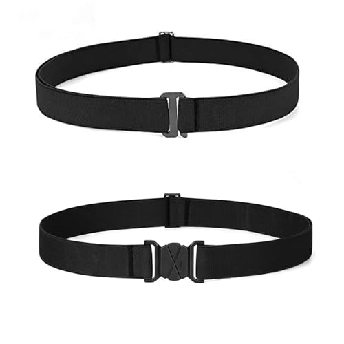 JASGOOD Women No Show Stretch Belt Flat Buckle Elastic Web Belt for Jeans