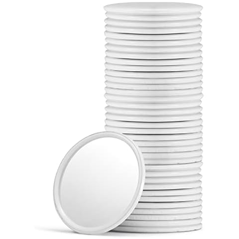 Getinbulk Compact Small Makeup Mirror Bulk, Mini Travel Pocket Mirror for Purse Women Pack of 36 Pcs(Round, White) Cover