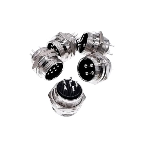 Conector GX20 5P blindado con robusto montaje de panel metálico circular 7