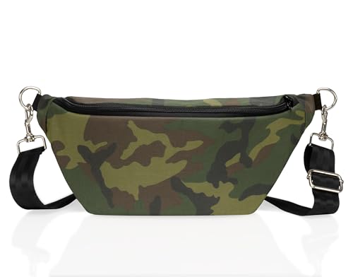 ~ SLING Faraday Bag ~ Data Security Cross-Body for Executive Travel ~ Tracking/Hacking Defense ~ Woodland Camo