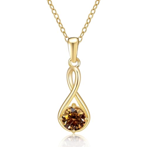 Collier moissanite 1ct en or 14K pour femme élégante et raffinée