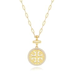 Gold Zirconia Saint Benedict Necklace