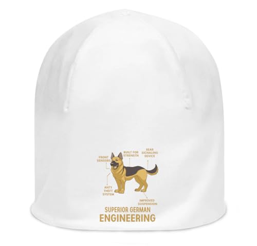 Bonnet extensible en coton fin blanc confortable anti-irritation motif Berger Allemand