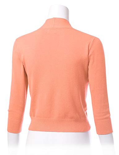 Image of Allsense Women's 3 /4 Sleeve Cropped Shrug Cardigan | Classic Bolero, Open-Front, Lightweight Soft Fine Knit Cover Up