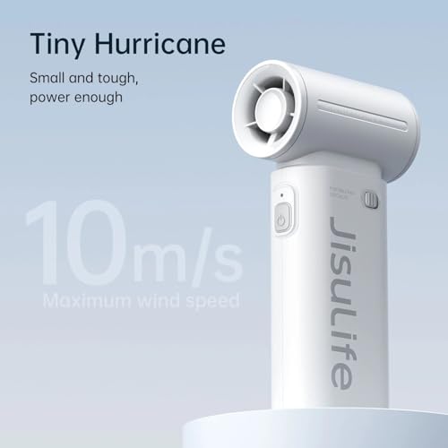 Image of JISULIFE Handheld Fan Life9, 3600mAh Mini USB Rechargeable Personal Makeup /Lash Fan, 5 Speeds for Women Men Travel Camping - Light Grey