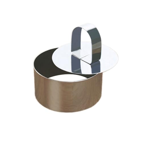 Mobestech 2 piezas Anillos Redondos de Acero Inoxidable para Tartas con Empujador Moldes para Mousse y Postres para Hornear y Presentación Cocina