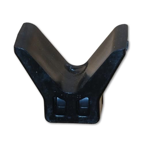 Tie Down 2 inch Black PVC V-Bow Stop | Roller with 3/8 in. Shaft | Replacement Boat Trailer Stop