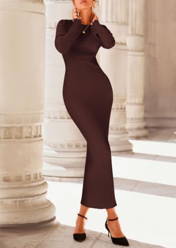 Image of PRETTYGARDEN Women's Sweater Dress Long Sleeve Maxi Dresses