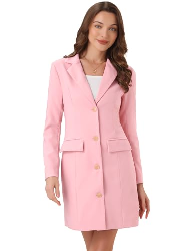 Robe blazer pour femme avec col cranté chic veste de costume longue et élégante