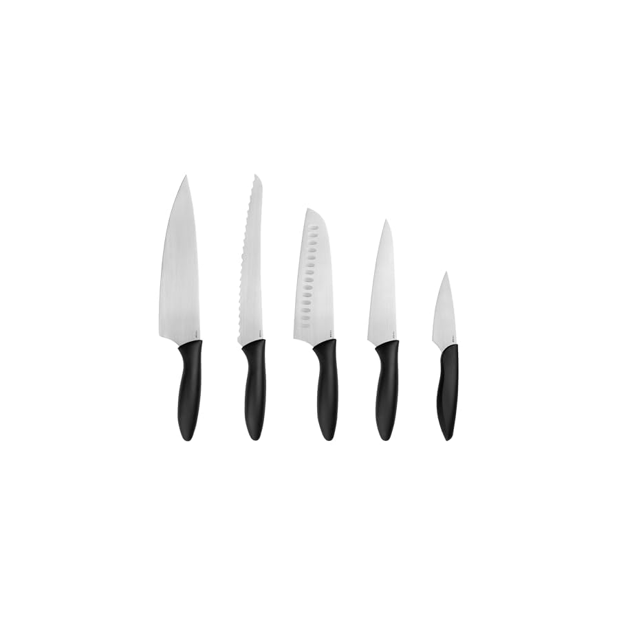 Kershaw-6-Piece-Kitchen-Knife-Block-Set-Chef-Bread-Santoku-Utility-Paring-Knives-with-Wood-Block-German-Stainless-Steel-Blades-Black-Handles Kershaw 6-Piece Kitchen Knife Block Set - Chef, Bread, Santoku, Utility & Paring Knives with Wood Block, German Stainless Steel Blades, Black Handles