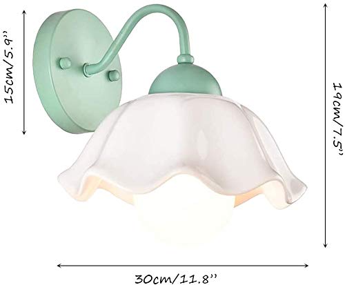Wall Lamp French Country Style Flower Shape Ceramic Lampshade Wall Light Indoor Bedroom Living Room Dining Room Hallway Kitchen E27 Wall Sconce Victoria #TOP3
