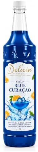 Delicia Blue Curacao Sirup 1L - Getränkesirup für Cocktails, Mocktails, Limonade, Soda & Desserts - Blue Curacao Sirup für Getränke und Toppings
