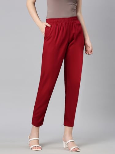 Image of TWIN BIRDS Women Viscose Cotton Kurti Pants | Stretch Ethnic Daily Trousers