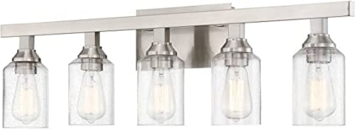 Craftmade 53105-BNK Chicago Vanity, 5-Light 300 Total Watts, Brushed Polished Nickel Craftmade 53105-BNK Chicago Vanity, 5-Light 300 Total Watts, Brushed Polished Nickel