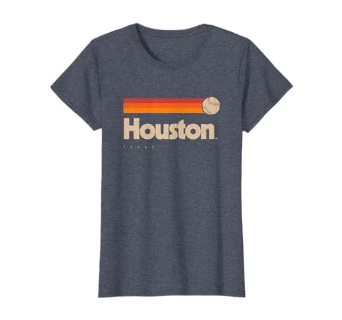 Blau Houston Baseball Softball Texas Retro Houston T-Shirt