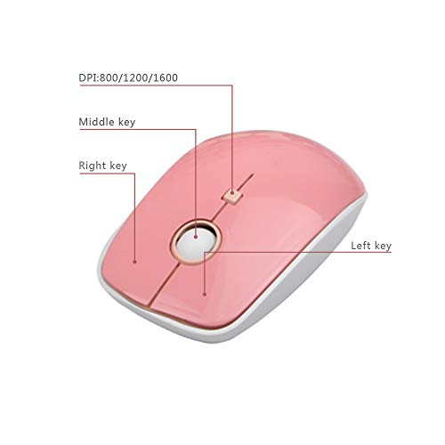 Sades V2020 White Colorful Wireless Keyboard With Round Keycaps,2.4Ghz Dropout-Free Connection,Long Battery Life,Cute Wireless Moues For Pc/Laptop/Mac #TOP7