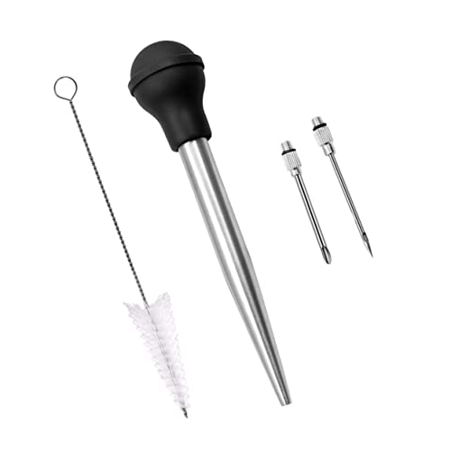 Zerodeko 1Set Turkey Seasoning Tool Meat Injector Kit for Bbq Kitchen Easy to Use Flavor Enhancer for Turkey Chicken Beef More Food Grade
