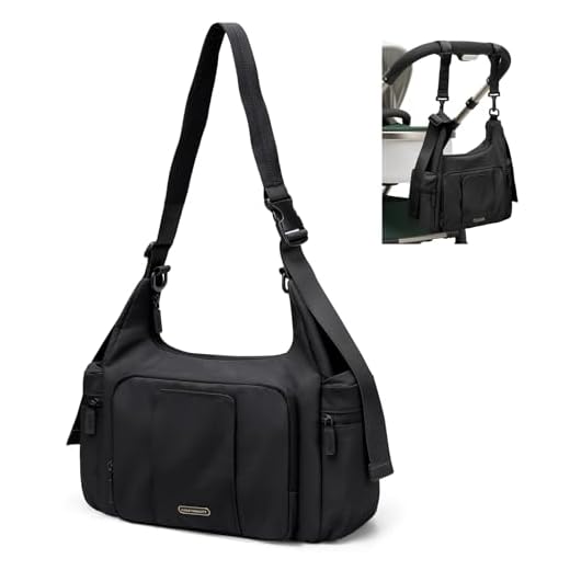 GOLF QUALITY 14L Puffer Diaper Bag Tote, Large Capacity Travel Diaper bags, Crossbody Hospital Bag for mom, Black