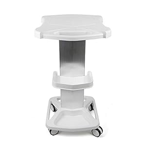 Beauty Instrument Cart with Tray, Aluminum Alloy Trolley Stand with 4 Wheel, Multi Home Rolling Cart Tray Beauty Salon Spa Trolley Stand Hair Stylist Tattoo Equipment Stand Mobile Cart (White)