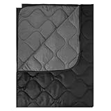 200x150CM Poncho Liner Blanket, Multi-Use for Hiking, Camping, Travel & Outdoor(Black Grey)