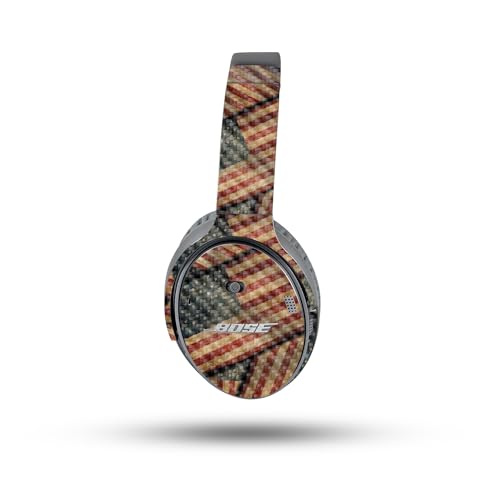 Image of MightySkins Carbon Fiber Skin Compatible with Bose QuietComfort 35 II Headphones - Vintage American | Protective, Durable Textured Carbon Fiber Finish | Easy to Apply