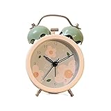 HHeaeR Weckee Kinderwecker, Doppelglocken-Weckwecker, geräuschlos, ohne Ticken...