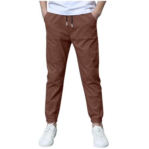 Boys Cargo Pants Kids School Uniform Casual Baggy Sweatpants Teen Boy Clothes Elastic Waist Hiking Joggers Trousers