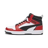 PUMA Unisex Rebound V6 Sneaker, White Black-for All TIME RED, 43 EU