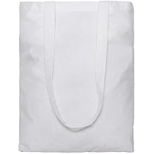 Greenmile White Canvas Tote Bags Bulk 6 Pack - 15x16.5 Inch - 6 oz - Large Plain Cotton Tote Economical Blank Reusable Grocery Bags Thick Shopping Bags for Arts & Craft DIY Promotion Gift