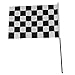 Two (2) Checkered Black & White Cloth Racing Flags