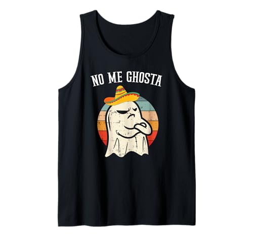 No Me Ghosta Divertido Mexicano Halloween Lindo Fantasma Hombres Mujeres Camiseta sin Mangas