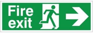 Pack of 2 Fire Exit Right Signs 300mm x 100mm - Self Adhesive