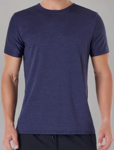 OYGSieg 6 Pack Workout Shirts for Men Moisture Wicking Quick Dry Athletic Gym Crew Neck Short Sleeve Active UPF SPF T Shirt 7