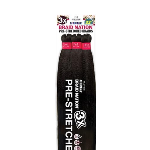 Mayde beauty Braiding hair - 3X BRAID NATION 32" (1 - Jet Black)