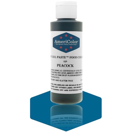 AmeriColor, Peacock, 4.5 Ounce Bottle, Soft Gel Paste Food Color