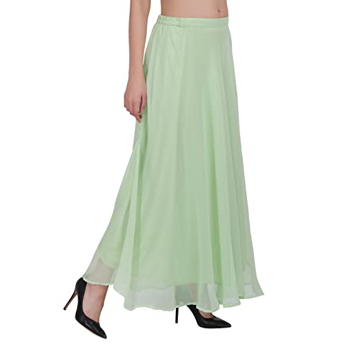 Image of Skirt for Women Designer and Full Flared Georgette Plain