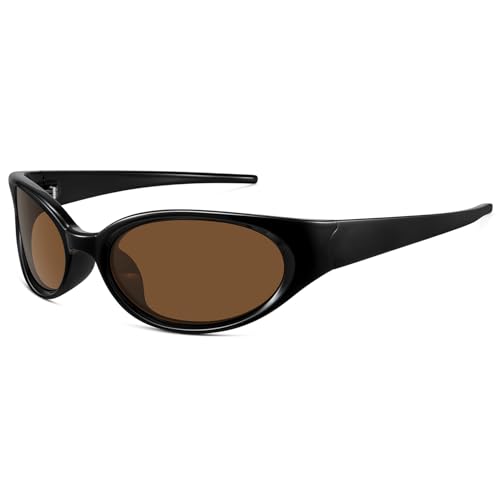 WOWSUN Retro Y2K Wrap Around Sunglasses for Women Trendy Polarized Sporty Shades UV Protection by WOWSUN - Used condition - US$13.87