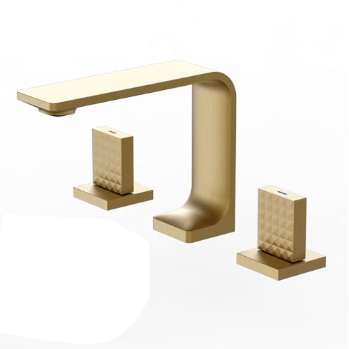 Grifo de baño de diseño moderno en cubierta con mandos de alta precisión hídrica