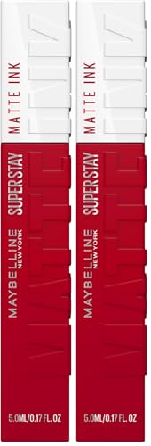 Maybelline New York Lippenstift, Super Stay Matte Ink, Flüssig, matt und langanhaltend, Nr. 20 Pioneer, 5ml (Packung mit 2)