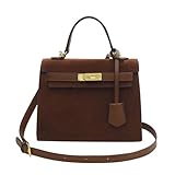 hermes handtasche Modisches, elegantes Design: Die braune Wildleder-Einkaufstasche für Damen ist mit einem Schloss verschlossen, einfach und elegant, lässt sich leicht öffnen und schließen und erhöht gleichzeitig die Sicherheit der darin befindlichen Gegenstände. Elegantes und schlichtes Aussehen.