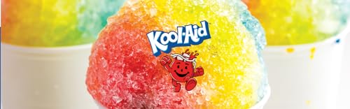 Image of Kool-Aid Snow Cone Syrup Party Kit - Sharkleberry, Peach Mango, Black Cherry - 20 Snow Cone Cups & Spoon Straws