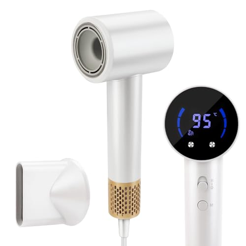 Secador Pelo Profesional 1600W - Motor Sin Escobillas 110.000 RPM - 65 dB de Ruido Bajo Secador Pelo Ionico, 2 Velocidades & 2 Calores - Incluye Boquilla - Para Casa y Viaje