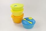 Originale Tupperware TUPPERWARE CrystalWave 2,0 L orange + 1,5 L+ 1,0 L +Salade on the go 1,5 L bleu