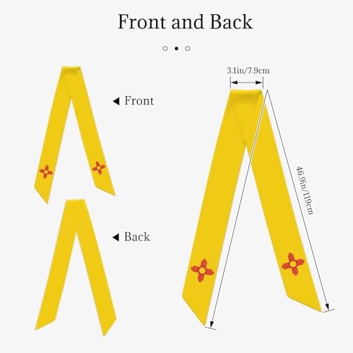 Women's Fashion Neck Scarf New Mexico Flag Lightweight Silk Head Scarf Double Sided Hairband Headband for Handbag Accessories3